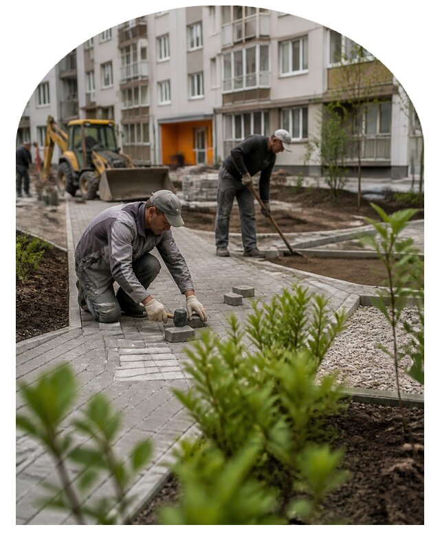 Благоустройство двора многоквартирного дома в Баксане